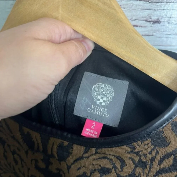 Vince Camuto brown black long sleeve dress size 2 sweater - Picture 4 of 7